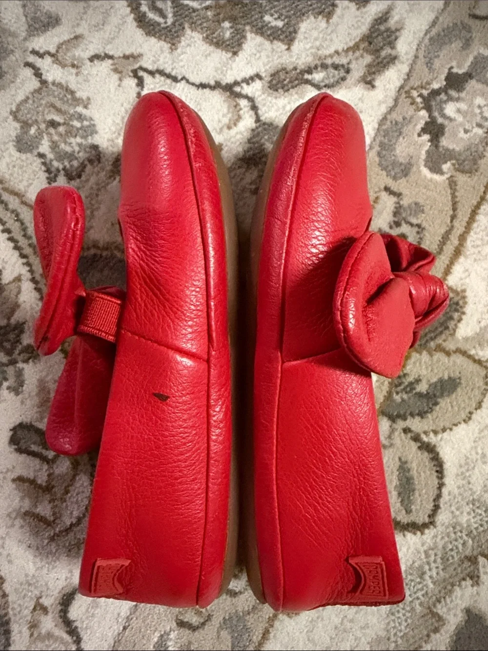Camper Girls' Red Bow Ballet Flats